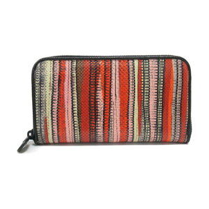 Bottega Veneta round long wallet Mutlicolor python leather